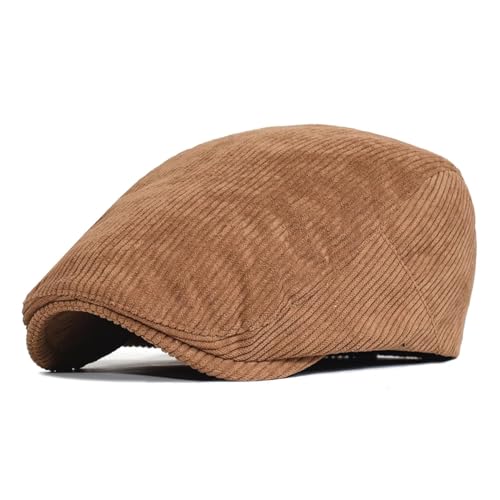 Hasdnker Strickmützen Hüte Mützen Caps Beanie Mütze Beanie Unisex Herbst Newsboy Caps Herren Damen Casual Achteckige Mütze Für Männliche Detektivhüte Retro Schiebermützen 56-59Cm Braun von Hasdnker