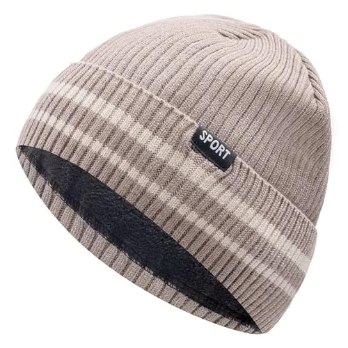 Hasdnker Strickmützen Hüte Mützen Caps Beanie Mütze Beanie Unisex Wintermütze Mit Warmer Kappe Stilvolle Gestreifte Weiche Beanie-Mütze Für Männer Und Frauen Im Freien Verdicken Skisport Strickmütze von Hasdnker