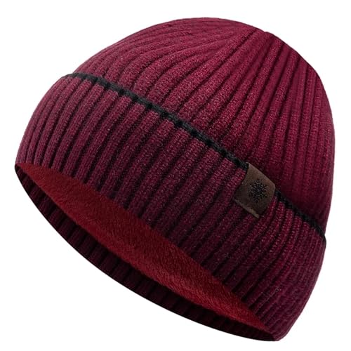 Hasdnker Strickmützen Hüte Mützen Caps Beanie Mütze Beanie Unisex Wintermütze Plüsch Warme Mütze Schnee Label Weiche Beanie Mütze Für Männer Frauen Outdoor Verdicken Ski Sport Strickmütze 55Cm-60Cm R von Hasdnker