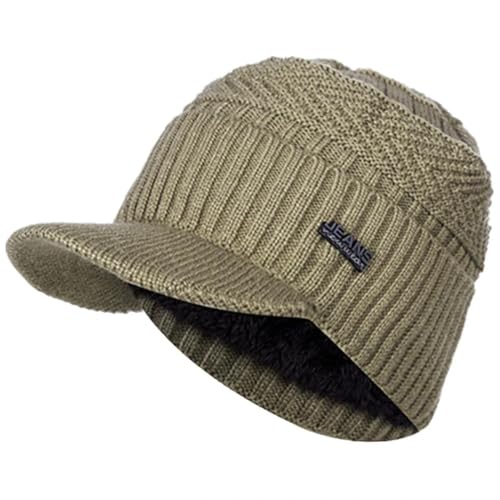 Hasdnker Strickmützen Hüte Mützen Caps Beanie Mütze Beanie Warme Unisex-Wintermützen, Stilvolle, Gefütterte, Weiche Beanie-Mütze Mit Krempe, Dicke Winter-Strickmützen Für Männer Und Frauen, 56–60 cm, von Hasdnker