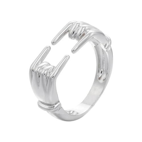 Ring Ringe Damen Bijouterie Herren Goldfarbener Love Hug Ring Europäischer/Amerikanischer Warm Hug Ring Für Frauen/Männer Offene Ringe Modeschmuck Silber von Hasdnker