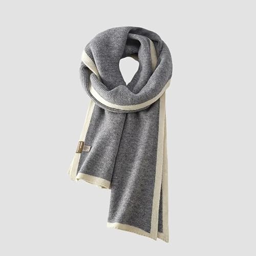 Schals Tücher Halstuch Scarf 160X30Cm Weicher Strickschal Im Koreanischen Stil Winter Warm Verdickter Schal Farbkontrast Lange Schals Damen Mädchen Maiden Grey von Hasdnker