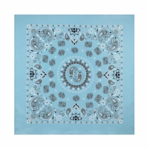 Schals Tücher Halstuch Scarf 56 cm Damen Foulard Hip Hop Amoeba Baumwollschal Quadratisch Bandana Stirnband Paisleymuster Für Männer/Jungen/Mädchen Hohe Qualität Hellblau von Hasdnker