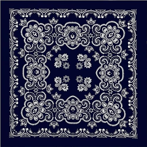 Schals Tücher Halstuch Scarf 68 cm Übergroßes Hip-Hop-Amöben-Bandana-Stirnband Aus Cashew-Baumwolle, Quadratisch, Schwarz, Für Männer/Jungen/Mädchen 5 Navyblau von Hasdnker