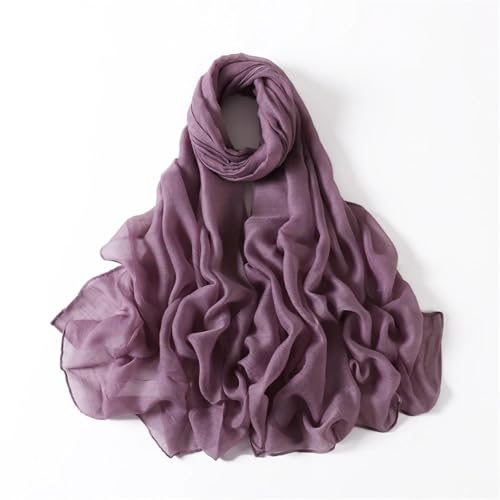 Schals Tücher Halstuch Scarf Baumwoll-Leinen-Schal Für Frauen, Mädchen, Studenten, Herbst, Klassische, Einfarbige Schals, Retro, Weicher Foulard, Viskose, Wickelschals Für Damen, Mauve von Hasdnker