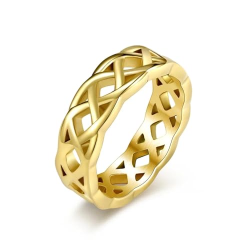 Schals Tücher Halstuch Scarf Cooler Keltischer Ewiger Webring Für Männer Und Frauen, Gezwirnter, Ausgehöhlter Schwarzer Ring, 8 Gold von Hasdnker