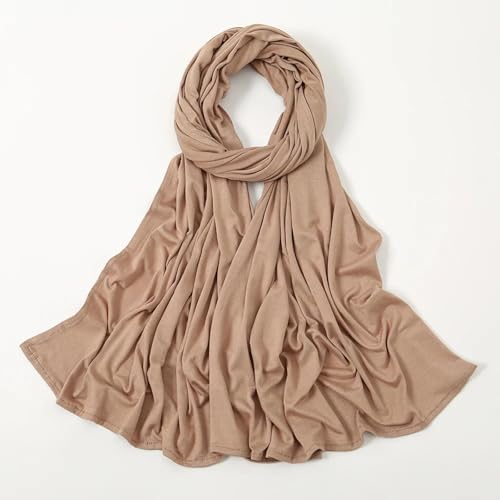 Schals Tücher Halstuch Scarf Damen Schal Aus Merzerisierter Baumwolle, Einfarbig, Modal, Sonnenschutz, Dünne Schals, Weicher Foulard, Viskose, Wickelschals, Khaki von Hasdnker