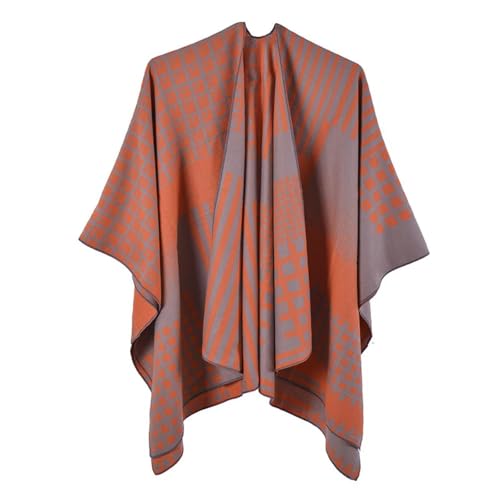 Schals Tücher Halstuch Scarf Eleganter Damenschal, Winterponcho, Groß, Dick, Wickeldecke, Schals, Einheitsgröße, Mandarine von Hasdnker