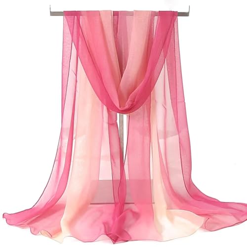 Schals Tücher Halstuch Scarf Four Seasons Dünner Weicher Chiffon Für Frauen Seidiger Gradientendruck Strand Georgette Schal Schals Lange Wraps Strand Sonnenschutz Hijab Einheitsgröße 13 von Hasdnker