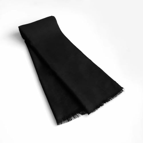 Schals Tücher Halstuch Scarf Herren-Schal, Lang, Modisch, Baumwolle, Herrenschal, Modisches Accessoire, Business-Schal, 180 X 30 cm, 180 X 30 cm, Schwarz von Hasdnker