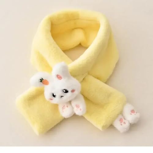 Schals Tücher Halstuch Scarf Jungen Mädchen Winterschals Dicker Plüsch Kreuz Kinderschal Baby Lätzchen Niedlicher Cartoon Nackenschutz Warmer Schal Gelb von Hasdnker