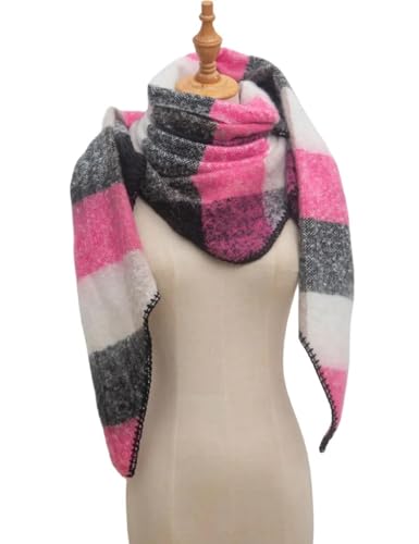 Schals Tücher Halstuch Scarf Karierter Lätzchen, Modischer Herren-/Damen-Outdoor-Herbst-/Winter-Kreisgarn-Dreiecksschal, 198 X 28 X 28 cm, Schal10 von Hasdnker