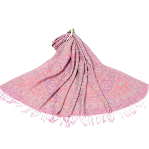 Schals Tücher Halstuch Scarf Luxuriöser Jacquard-Schal Im Paisley-Stil Für Damen, Seidiger Schal Mit Fransen Im Ethno-Stil, Weiche Lange Tücher Und Wickel Für Die Dame, Rosa Schals Tücher Halstuch Scarf Luxuriöser Jacquard-Schal Im Paisley-Stil Für Damen, Seidiger Schal Mit Fransen Im Ethno-Stil, Weiche Lange Tücher Und Wickel Für Die Dame, Rosa von Hasdnker