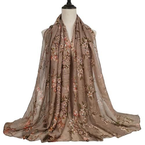 Schals Tücher Halstuch Scarf Mode Frauen Afrikanische Schwarz Floral Viskose Schal Dame Druck Weiche Voile Schals Und Wraps Weibliche Foulard 2 von Hasdnker