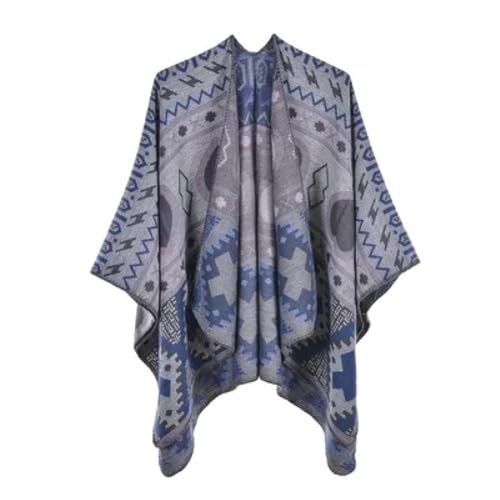 Schals Tücher Halstuch Scarf Mode Frauen Vintage Print Poncho Schal Winter Warm Schal Wrap Weiblich Gestrickt Wild Split Weiche Dicke Decke OneSize Rosa von Hasdnker