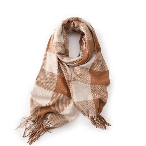 Schals Tücher Halstuch Scarf Mode Winter Schal Frauen Männer Imitation Plaid Warm Scarve Mujer Weiblich Männlich Foulard Wrap Schal OneSize Darkkhaki von Hasdnker