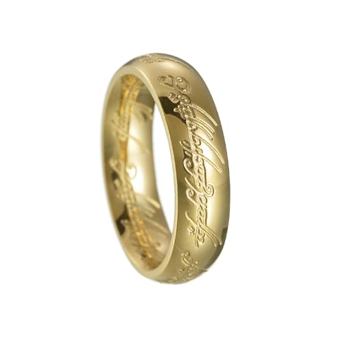 Schals Tücher Halstuch Scarf Ringe Der Macht, 3D-Gravur, Ring Für Männer, Meisterring, Schmuckbreite 6 Mm, 12 Gold Schals Tücher Halstuch Scarf Ringe Der Macht, 3D-Gravur, Ring Für Männer, Meisterring, Schmuckbreite 6 Mm, 12 Gold von Hasdnker