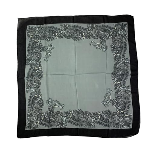 Schals Tücher Halstuch Scarf Russischer Quadratischer Schal Mit Blumenmuster Für Damen, Luxuriöser Bandana Mit Blumenmuster, Babuschka, Taschentuch, Kopftuch, Stirnband, Schal, Schwarz von Hasdnker