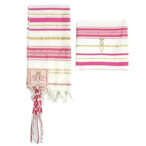 Schals Tücher Halstuch Scarf Schal Herren/Damen Schal Gebet Israel Gerstenkorn Polyester 50X180Cm Rosa von Hasdnker