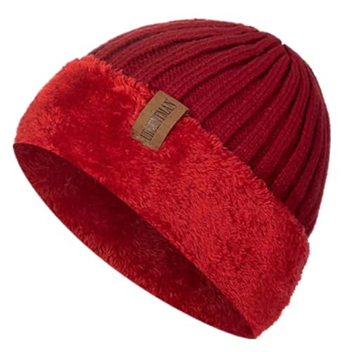 Strickmützen Hüte Mützen Caps Beanie Mütze Beanie Dicke Wintermütze Für Damen Und Herren, Hält Warm, Mit Gefütterter Bördelkappe, Stilvolle Beanie-Mütze Für Herren Und Damen, Warme Strickm von Hasdnker