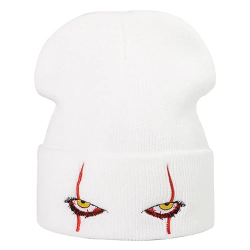 Strickmützen Hüte Mützen Caps Beanie Mütze Beanie Fashion Eyes Fashion Herren Damen Herbst Winter Mütze Outdoor Warm Weiblich Hip Hop Sport Ski Strickmütze Skullies Cap Weiß von Hasdnker