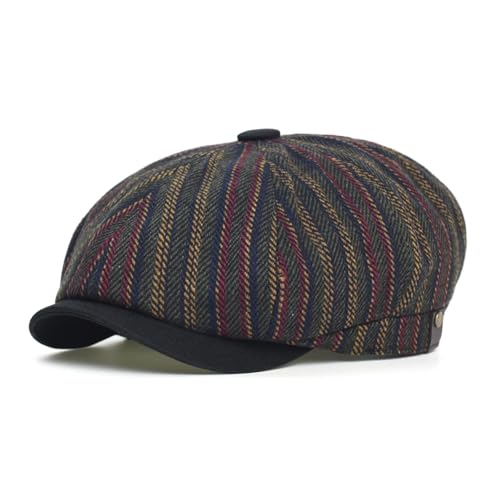 Strickmützen Hüte Mützen Caps Beanie Mütze Beanie Herbst Winter Fischgrätenmuster Zeitungsjungenmütze Herren Damen Casual Cabbie Baskenmütze Achteckige Mütze Detektivmützen Retro Fahrer Schi von Hasdnker