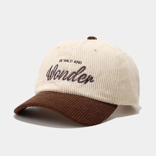 Strickmützen Hüte Mützen Caps Beanie Mütze Beanie Mode Herbst Winter Cord Baseball Cap Für Männer Frauen Vintage Wonder Brief Stickerei Warm Halten Snapback Hut Hip Hop Gorras Kaffee von Hasdnker