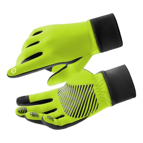 Handschuhe Herren Damen Fahrradhandschuhe Winddichte Laufhandschuhe Thermo Handschuhe Winter Anti-Rutsch Touchscreen Sporthandschuhe Für Fahrrad, Laufen, Wandern, Fahren,C,M von Haseller