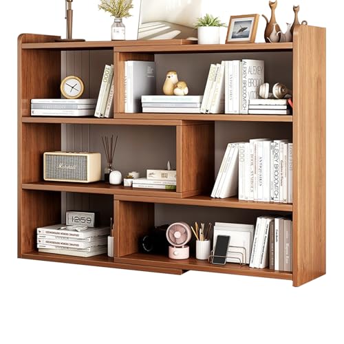 Haseller Desktop Bookcase Schreibtischregal DIY Tischregal Büro Aufbewahrungsregal offene Ablagen kleine Bibliotheksdekoration für Büro Küche und Badezimmer,D von Haseller