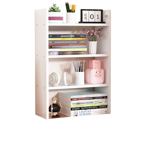 Haseller Desktop-Bücherregal Tischregale, freistehend,Büro-Aufbewahrungsregal, Schreibtisch-Organizer, Arbeitsplatte, Bücherregal für Büro und Zuhause,White,40 * 20 * 60 von Haseller