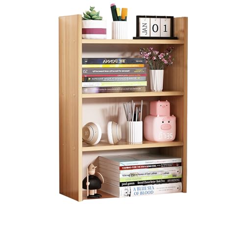 Haseller Desktop-Bücherregal Tischregale, freistehend,Büro-Aufbewahrungsregal, Schreibtisch-Organizer, Arbeitsplatte, Bücherregal für Büro und Zuhause,Wood Color,40 * 15 * 60 von Haseller