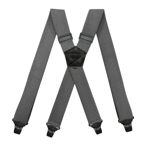 Haseller Hosenträger Herren Hosenträger Elastisch und Verstellbar X Zurück Durable Elastic Verstellbare Hosenträger mit Durable Kunststoff Clips,Gray Haseller Hosenträger Herren Hosenträger Elastisch und Verstellbar X Zurück Durable Elastic Verstellbare Hosenträger mit Durable Kunststoff Clips,Gray von Haseller