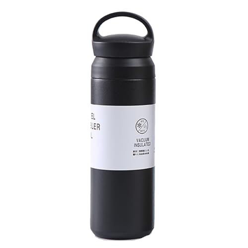 Travel Mug Classic Thermo Isolierbecher,Fassungsvermögen: 500 ml,hält 6h heiß/12h kalt,100% dicht,auslaufsicher,360°Trinköffnung,Thermosflasche BPA Frei,Geschenke für Frauen und Männer,Black,500ml von Haseller