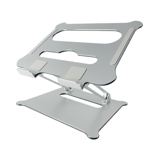 Verstellbarer Laptop-Ständer, Faltbarer Laptop-Aufsteiger aus Aluminium mit Lüftung, ergonomischer tragbarer Computer-Ständer kompatibel mit 10-17" Laptops, MacBook, Dell, HP, Samsung (Silber),A von Haseller