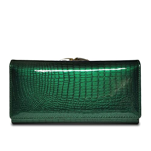 Hattba Modische Damen-Geldbörse aus Leder, lang, Clutch, Geldbeutel, Handy, grün Hattba Modische Damen-Geldbörse aus Leder, lang, Clutch, Geldbeutel, Handy, grün von Hattba