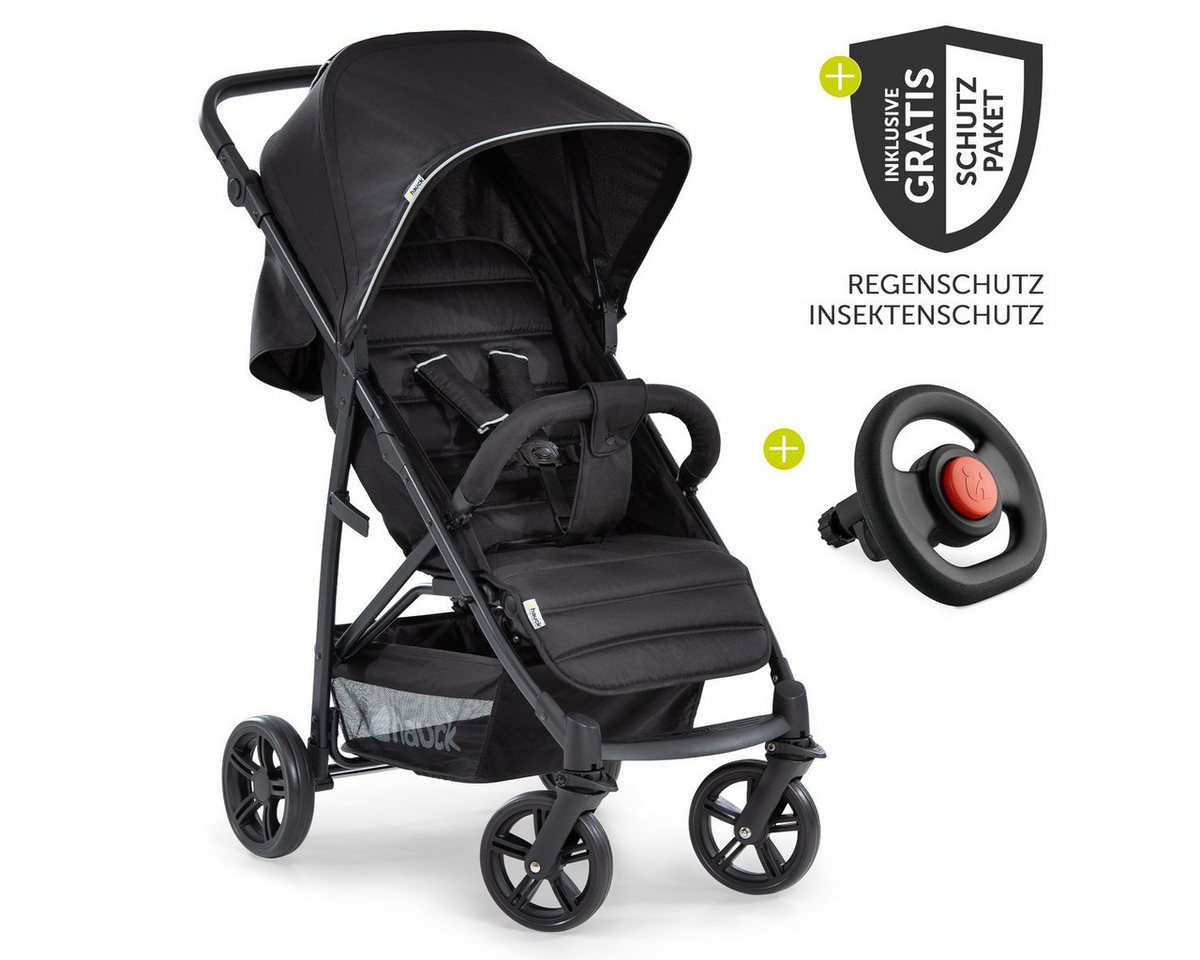 Hauck Sportbuggy Rapid 4 - Caviar Black, Sportwagen mit Liegefunktion Regenschutz, Insektenschutz & Lenkrad Hauck Sportbuggy Rapid 4 - Caviar Black, Sportwagen mit Liegefunktion Regenschutz, Insektenschutz & Lenkrad von Hauck