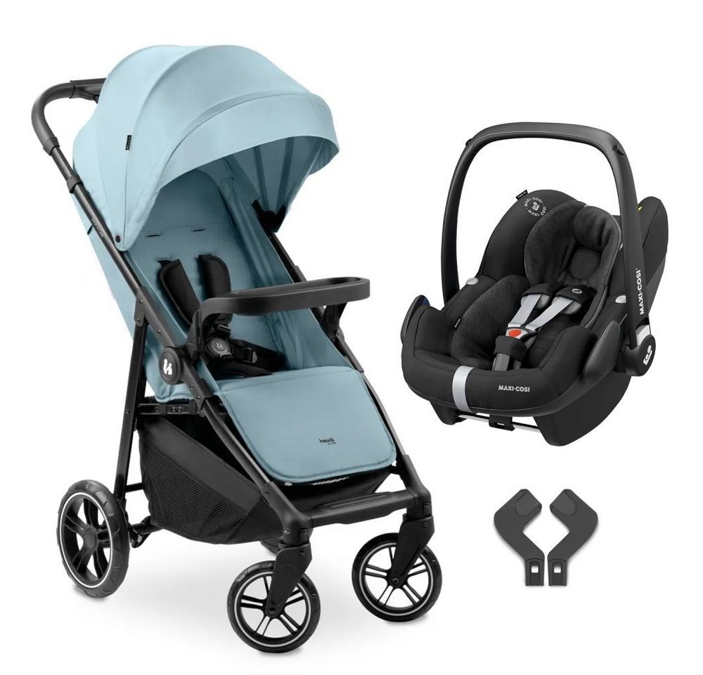 Hauck Sportbuggy Shop N Care - Dusty Blue, Kinderwagen Sportwagen inkl. Maxi Cosi Babyschale Pebble Pro & Adapter von Hauck