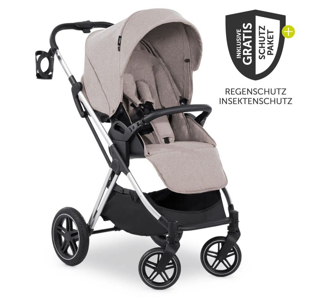 Hauck Sportbuggy Vision X - Melange Beige, leichter Sportwagen mit Liegefunktion & Regenschutz bis 25 kg von Hauck