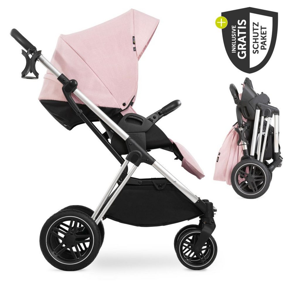 Hauck Sportbuggy Vision X - Melange Rose, Sportwagen mit Liegefunktion, Einhandfaltung & Regenschutz - bis 25 kg von Hauck