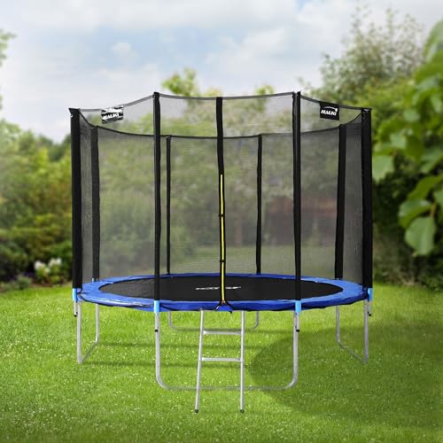 Hauki Trampolin Outdoor, Ø366 cm, Blau, GS geprüft, Rundes Gartentrampolin für Kinder bis 150 kg, Komplettset mit Sicherheitsnetz, Leiter, Randabdeckung, Gepolsterte Stangen, Stabile Kindertrampolin Hauki Trampolin Outdoor, Ø366 cm, Blau, GS geprüft, Rundes Gartentrampolin für Kinder bis 150 kg, Komplettset mit Sicherheitsnetz, Leiter, Randabdeckung, Gepolsterte Stangen, Stabile Kindertrampolin von Hauki
