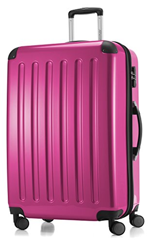 HAUPTSTADTKOFFER Alex - Großer Hartschalen-Koffer, 4 Doppel-Rollen, Trolley, Rollkoffer, Reisekoffer, Volumenerweiterung, 75 cm, 119 Liter, Magenta von Hauptstadtkoffer