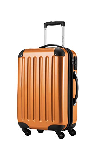 HAUPTSTADTKOFFER Alex - Handgepäck, 55 x 35 x 20 cm, 4 Rollen, 42 Liter, Reisekoffer, Hartschalenkoffer, Rollkoffer, Bordgepäck Koffer, erweiterbar, Orange von Hauptstadtkoffer