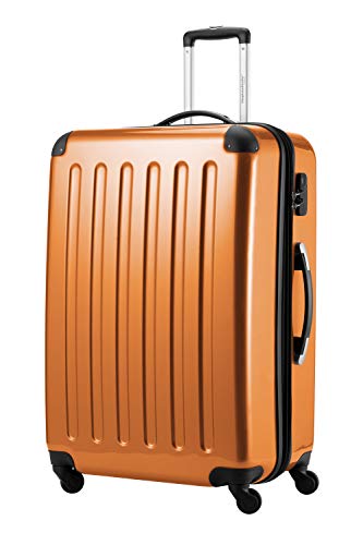 HAUPTSTADTKOFFER Alex - Großer Hartschalen-Koffer, 4 Doppel-Rollen, Trolley, Rollkoffer, Reisekoffer, Volumenerweiterung, 75 cm, 119 Liter, Orange von Hauptstadtkoffer