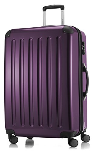 HAUPTSTADTKOFFER Alex - Großer Hartschalen-Koffer, TSA, 4 Doppel-Rollen, Trolley, Rollkoffer, Reisekoffer, Volumenerweiterung, 75 cm, 119 Liter, Aubergine von Hauptstadtkoffer