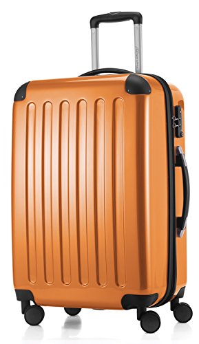 HAUPTSTADTKOFFER Alex - Mittelgroßer Hartschalenkoffer, TSA, 4 Rollen, Koffer, Trolley, Rollkoffer, Reisekoffer, Volumenerweiterung, 65 cm, 74 Liter, Orange von Hauptstadtkoffer