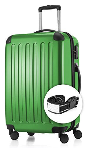 HAUPTSTADTKOFFER - Alex - NEU 4 Doppel-Rollen + Gratisartikel Hartschalen-Koffer Koffer Trolley Rollkoffer Reisekoffer, TSA, 65 cm, 74 Liter, Grün von Hauptstadtkoffer