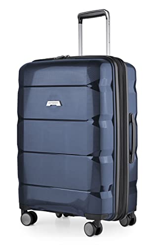 HAUPTSTADTKOFFER - Britz - Hartschalen-Koffer Koffer Trolley Rollkoffer Reisekoffer Erweiterbar, TSA, 4 Rollen, 65.5 cm, 60 Liter, Dunkelblau von Hauptstadtkoffer