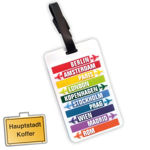 HAUPTSTADTKOFFER - Kofferanhänger inklusive Adressfeld, Kunststoff Kofferschild, Gepäckschild für Koffer Tasche Rucksack, Farbe: Citys Weiß HAUPTSTADTKOFFER - Kofferanhänger inklusive Adressfeld, Kunststoff Kofferschild, Gepäckschild für Koffer Tasche Rucksack, Farbe: Citys Weiß von Hauptstadtkoffer