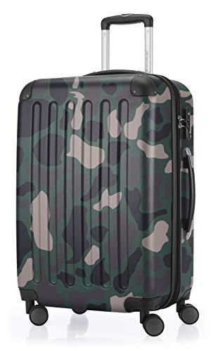 HAUPTSTADTKOFFER - SPREE - Hartschalen-Koffer Trolley Rollkoffer Reisekoffer, 4 Doppel-Rollen, 65 cm, 74 L, Camouflage von Hauptstadtkoffer