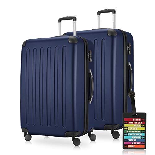 HAUPTSTADTKOFFER - Spree - Koffer-Set 2 x Großer Hartschalenkoffer Rollkoffer 75 cm, 119 Liter + Kofferanhänger, erweiterbarer Reisekoffer, 4 Rollen, TSA, Dunkelblau HAUPTSTADTKOFFER - Spree - Koffer-Set 2 x Großer Hartschalenkoffer Rollkoffer 75 cm, 119 Liter + Kofferanhänger, erweiterbarer Reisekoffer, 4 Rollen, TSA, Dunkelblau von Hauptstadtkoffer